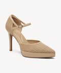 Spotlight Strapped Stiletto Pump - Mesh Apricot / US 8 | EU 39 | UK 6