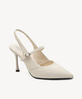 StrikeStep Elegant Stiletto Heeled Slingback - Cream / US 6.5 | EU 37 | UK 4.5