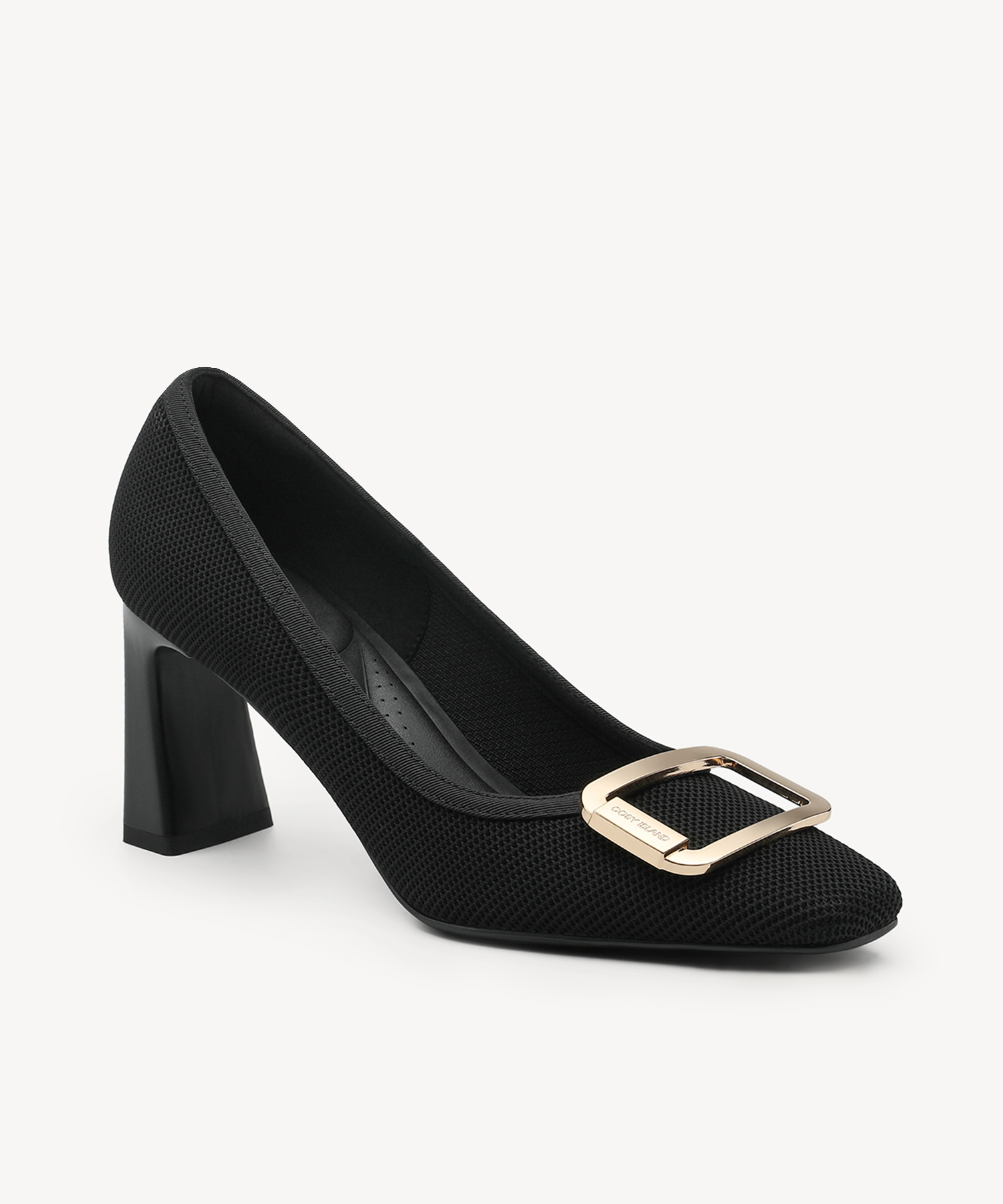Signature Buckle Square Toe Heeled Pump - MoonNight / US 7 | EU 37.5 | UK 5