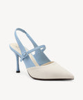 StrikeStep Elegant Stiletto Heeled Slingback - White/Blue / US 9 | EU 40 | UK 7