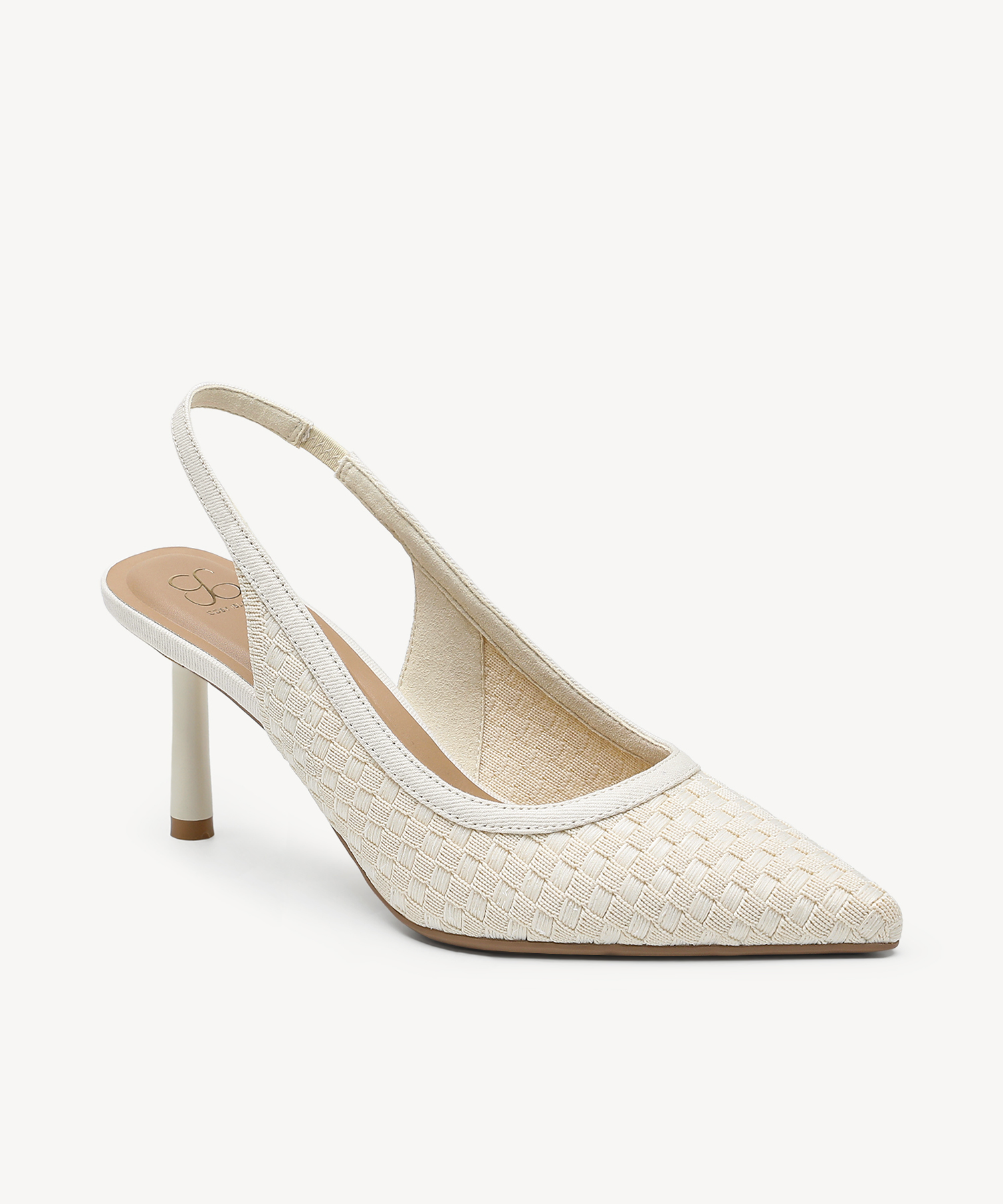GraceWeave Pointed Toe Stiletto Heeled Slingback - Cream / US 9 | EU 40 | UK 7