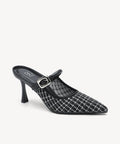 GraceLithe Pointed Toe Heeled Mule - Black/White / Regular (A-C) / US 7.5 | EU 38 | UK 5.5