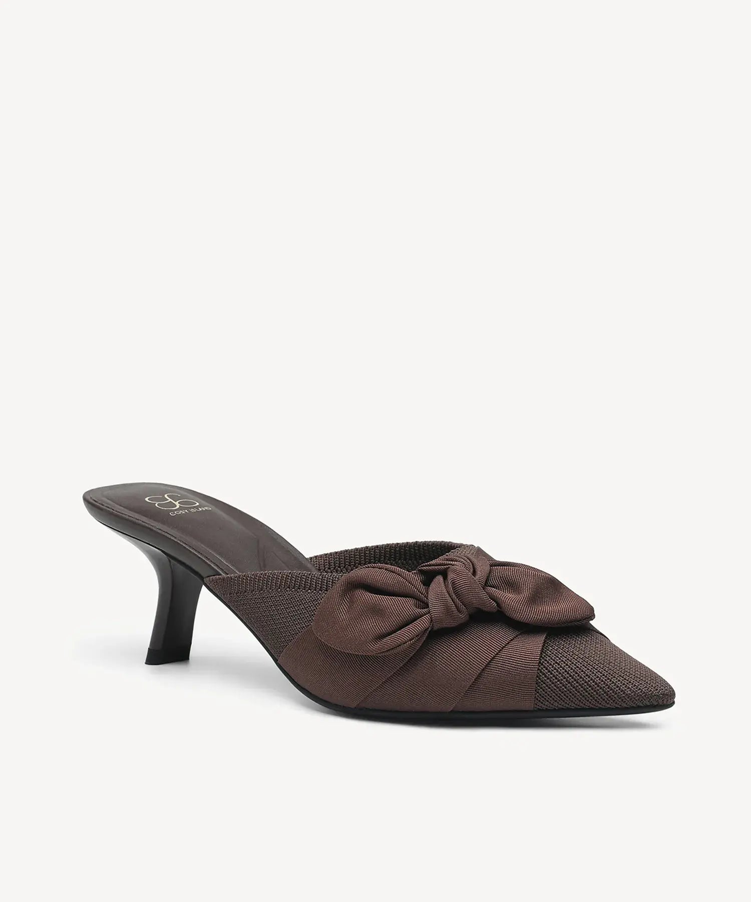 BelleKnot Pointed Toe Heeled Mule - Coffee / US 8 | EU 39 | UK 6
