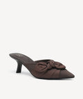 BelleKnot Pointed Toe Heeled Mule - Coffee / US 6 | EU 36.5 | UK 4
