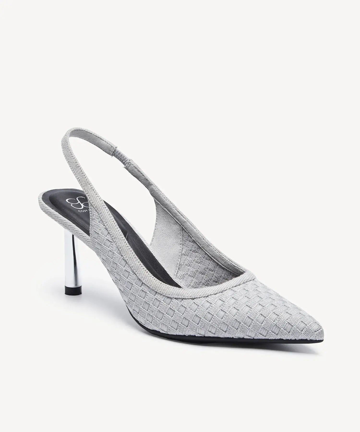 GraceWeave Pointed Toe Stiletto Heeled Slingback - Silver Grey / US 10 | EU 41.5 | UK 8