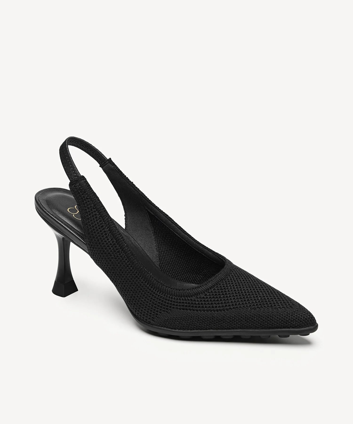 SoftBounce Pointed Toe Heeled Slingback - Black / US 7.5 | EU 38 | UK 5.5