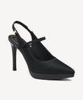 EmbroDance Pointed Toe Platform Heeled Slingback - Black / US 8.5 | EU 39.5 | UK 6.5