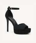 GlimmerRise Strapped Platform Heeled Sandal - Black / US 9 | EU 40 | UK 7