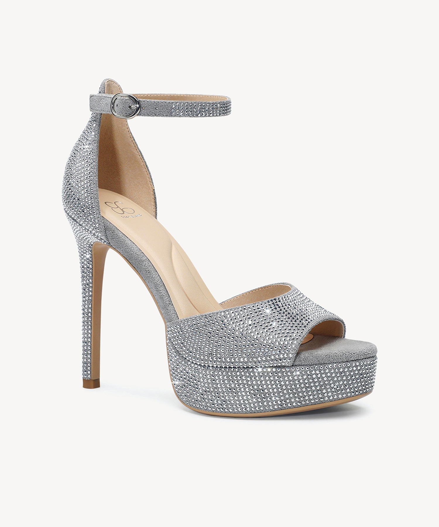 GlimmerRise Strapped Platform Heeled Sandal - Silver / US 9 | EU 40 | UK 7
