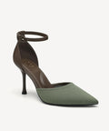Bicolor Strapped Pointed Toe Stiletto Pump - Green / US 9 | EU 40 | UK 7