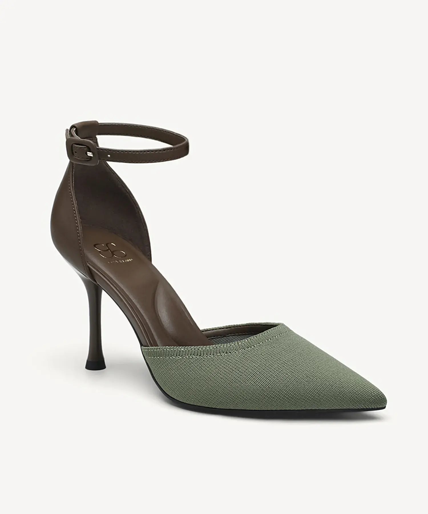 Bicolor Strapped Pointed Toe Stiletto Pump - Green / US 5 | EU 35 | UK 3