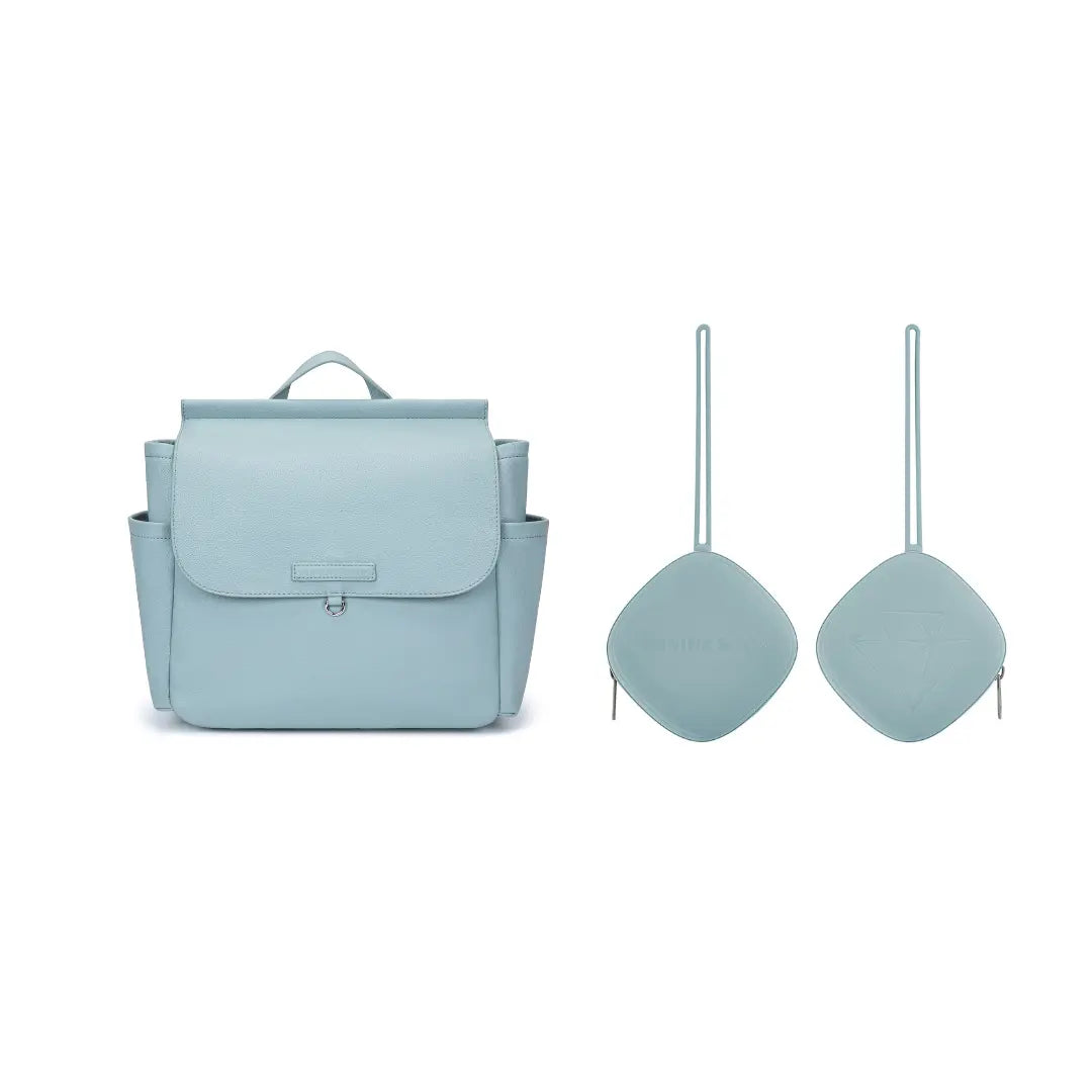 Bolso Maternal Dusty blue +Guardachupete Diamond + Cambiador de Regalo Nenina & Co