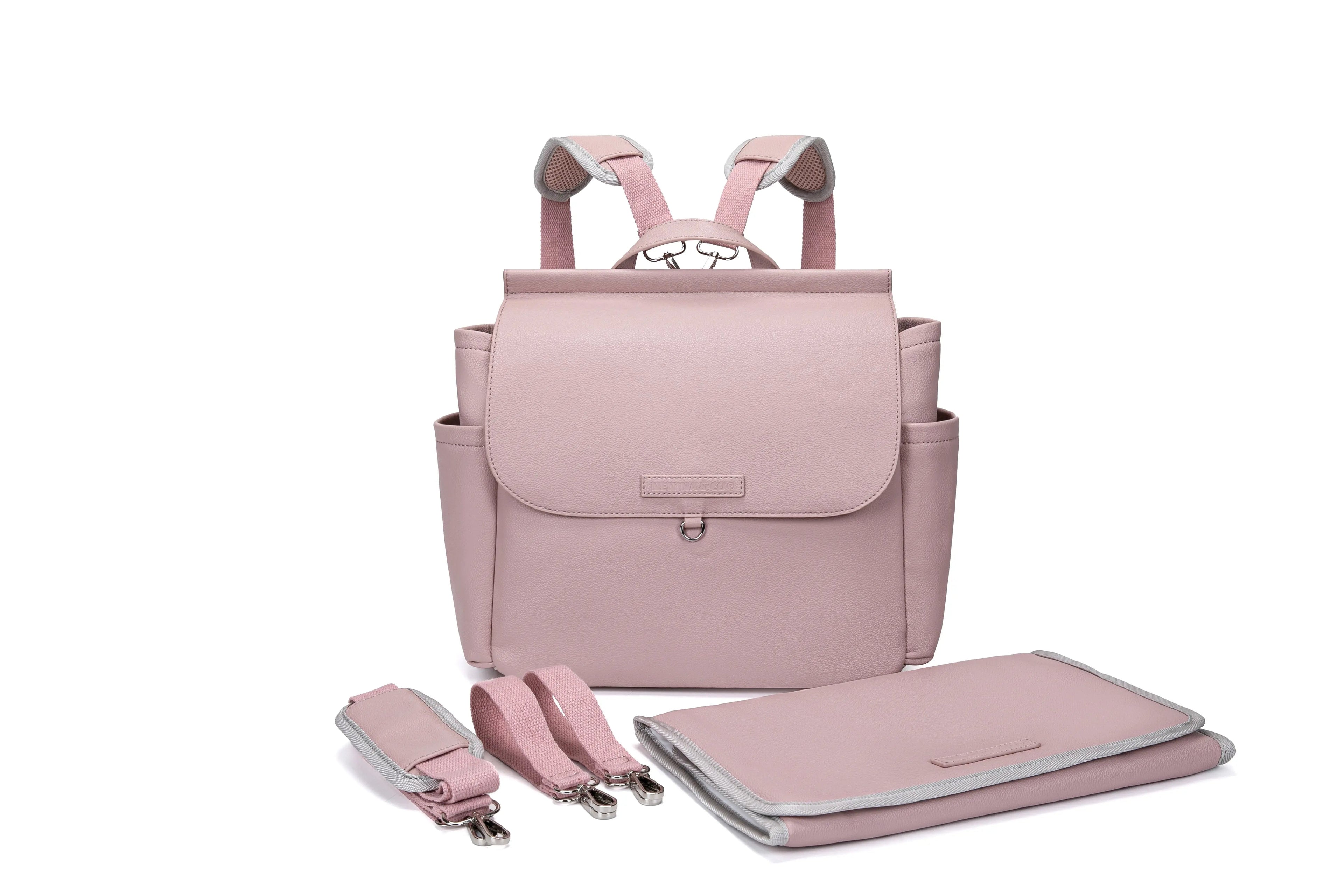 Bolso Maternal Rosa Pálido +Guardachupete Diamond + Cambiador de Regalo Nenina & Co