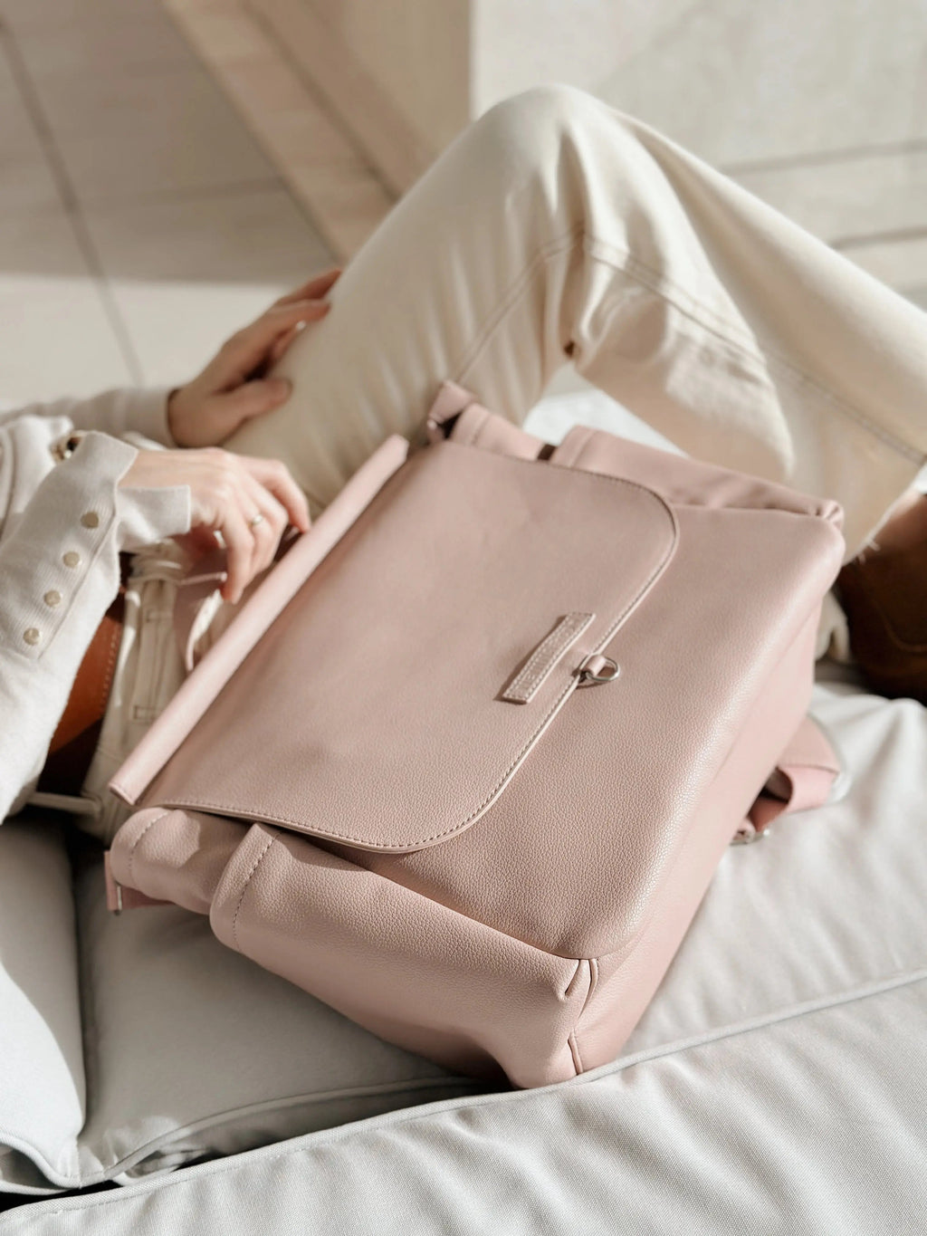 Bolso Maternal Rosa Pálido +Guardachupete Diamond + Cambiador de Regalo Nenina & Co
