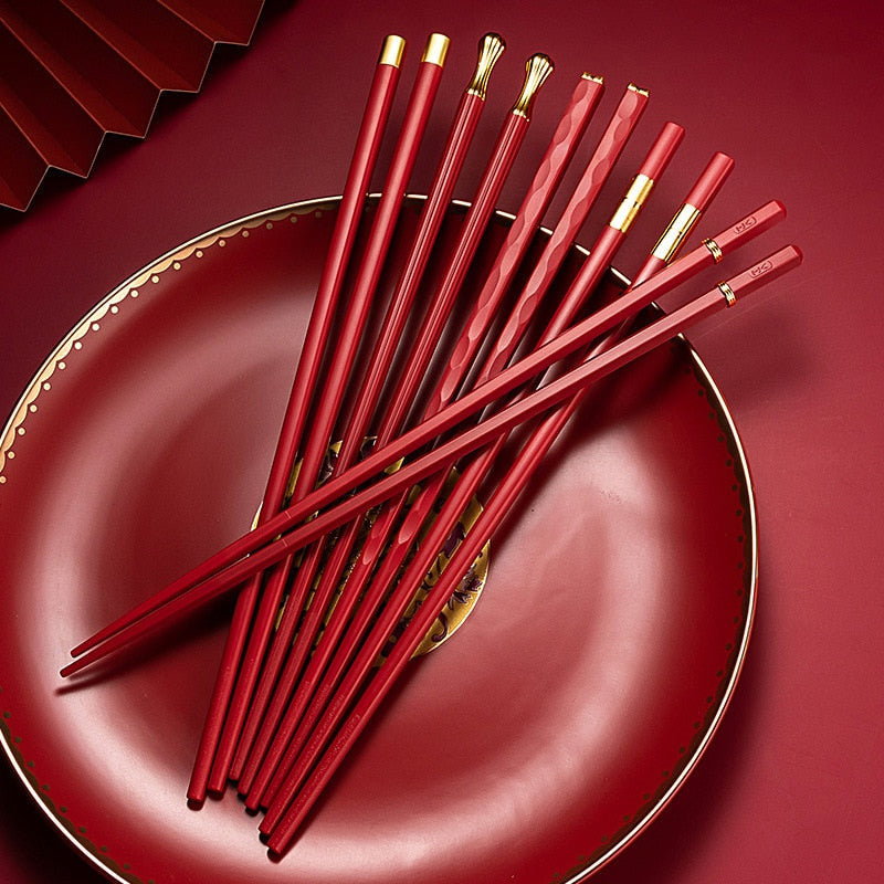 Very Fancy Chopsticks 5 Pairs - Red