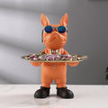 ArtZ® At Your Service Bulldog Sculpture And Tray - Orange