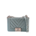 Small Chevron Caviar Boy Flap