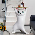 ArtZ® Sneaky Kitty Sculpture Tray Table - White
