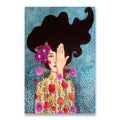 ArtZ® Nordic Abstract Woman Paintings - Light Blue Background / 19.7 inch by 29.5 inch (50x75cm) No Frame