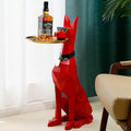 ArtZ® Doberman Nordic Sculpture Tray Table - Red