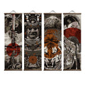 ArtZ® Heart Of A Warrior Samurai Paintings - Whole Set (4 Paintings) / 11.8 inch by 37.8 inch (30x96cm)