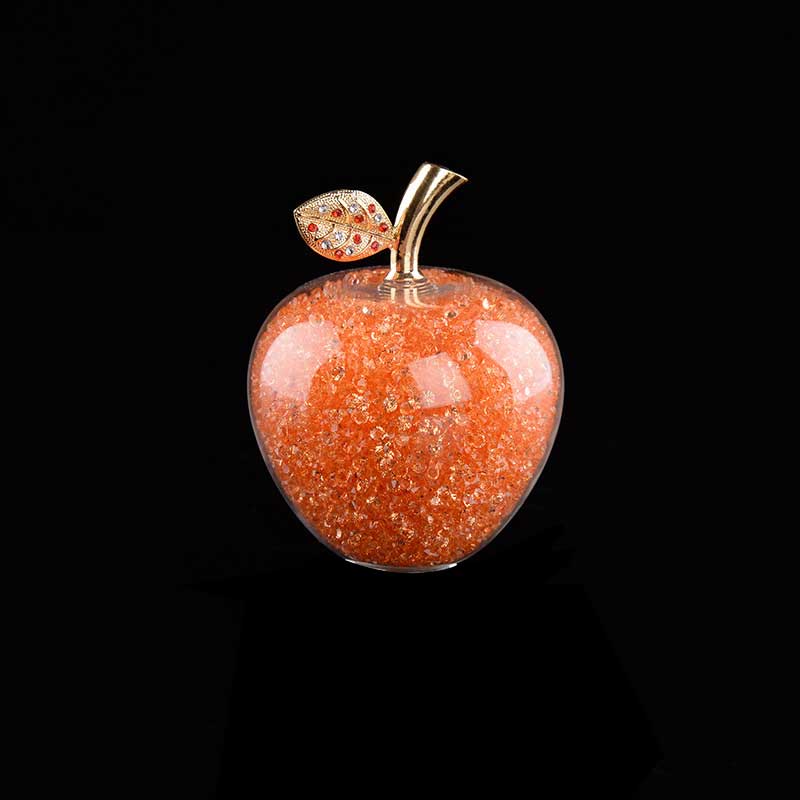 ArtZ® Handmade Crystal Apple Figurine - Orange / Large