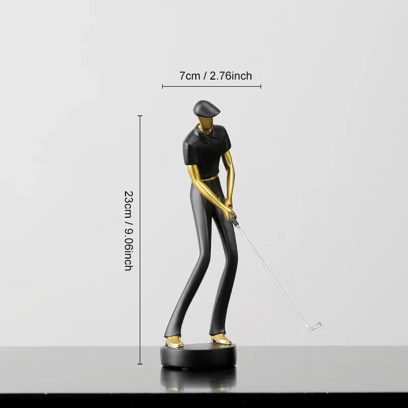 ArtZ® Nordic Abstract Golfer Sculptures - Black - Impact
