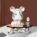 ArtZ® Bear Graffiti Painted Sculpture Table Tray - Yellow