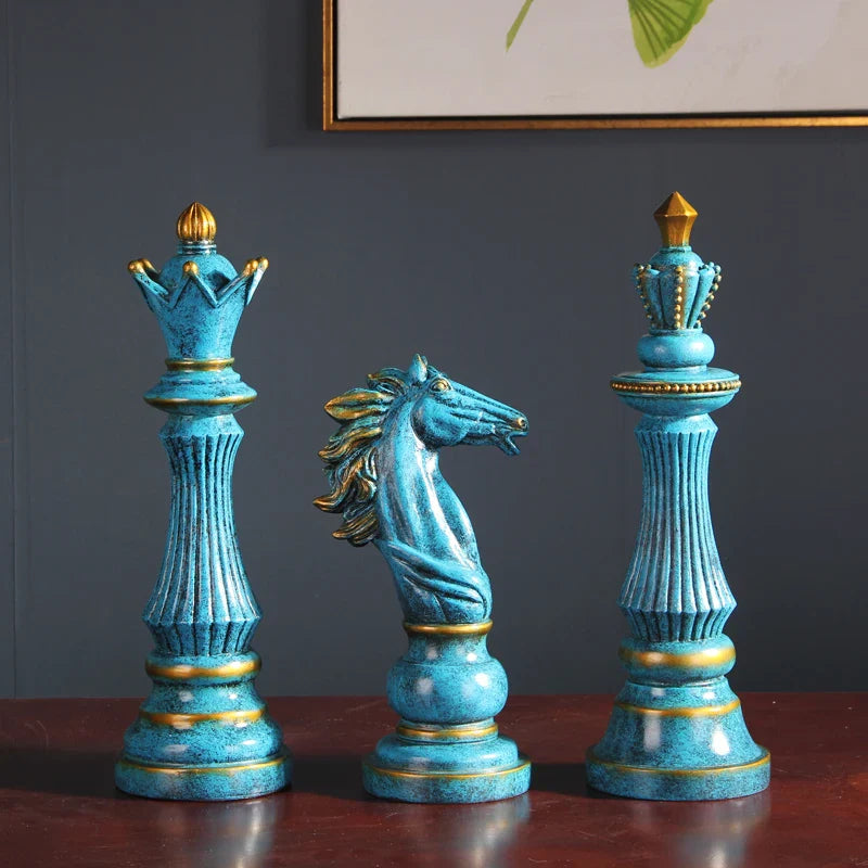 ArtZ® Gambit Trio Chess Set of 3 - Blue (1 King; 1 Queen; 1 Knight)