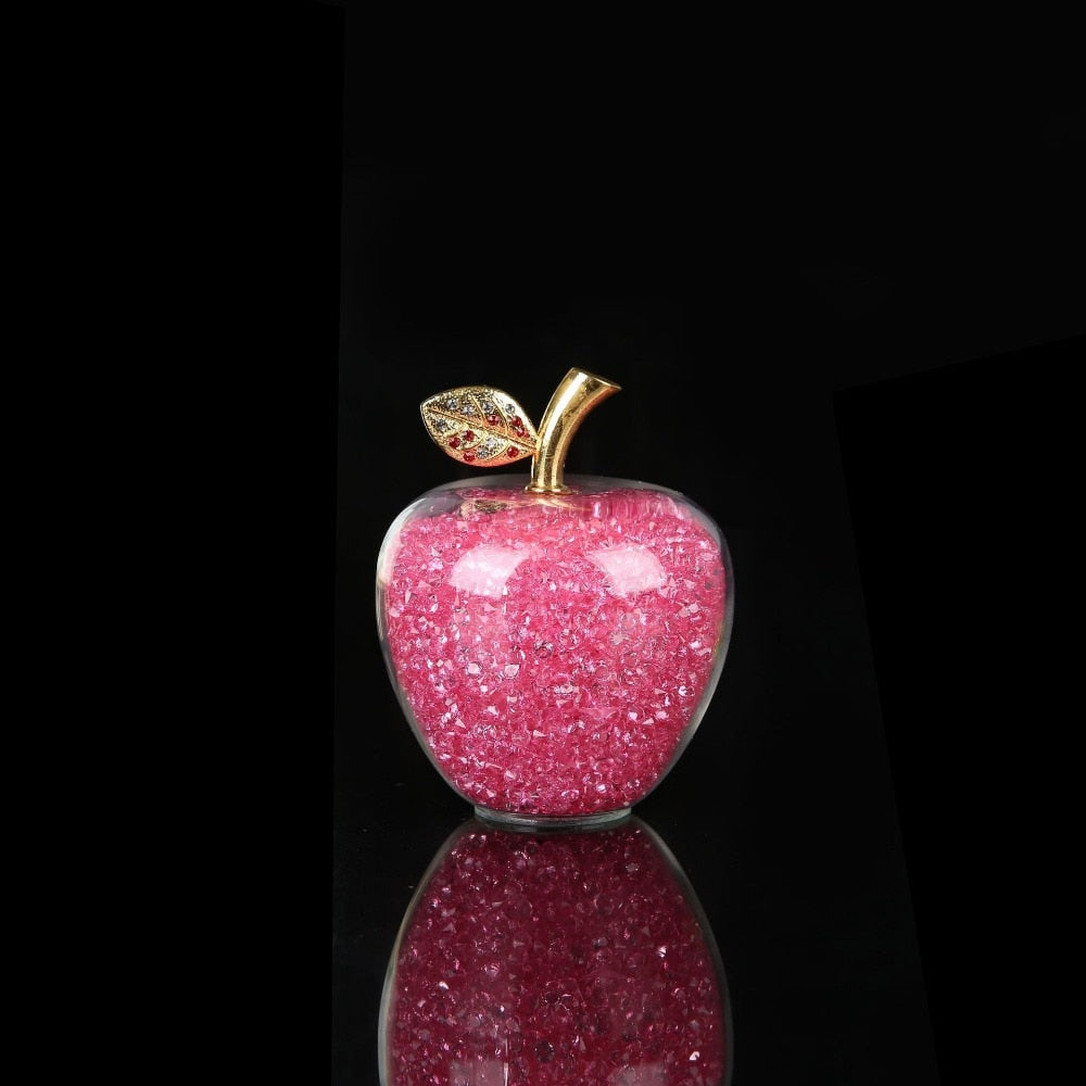 ArtZ® Handmade Crystal Apple Figurine - Pink / Large