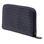 Leather Intrecciato Zip Around Wallet