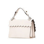 Medium Vitello Liberty Lucido Flowers and Bows Scalloped Studded Kan I Satchel