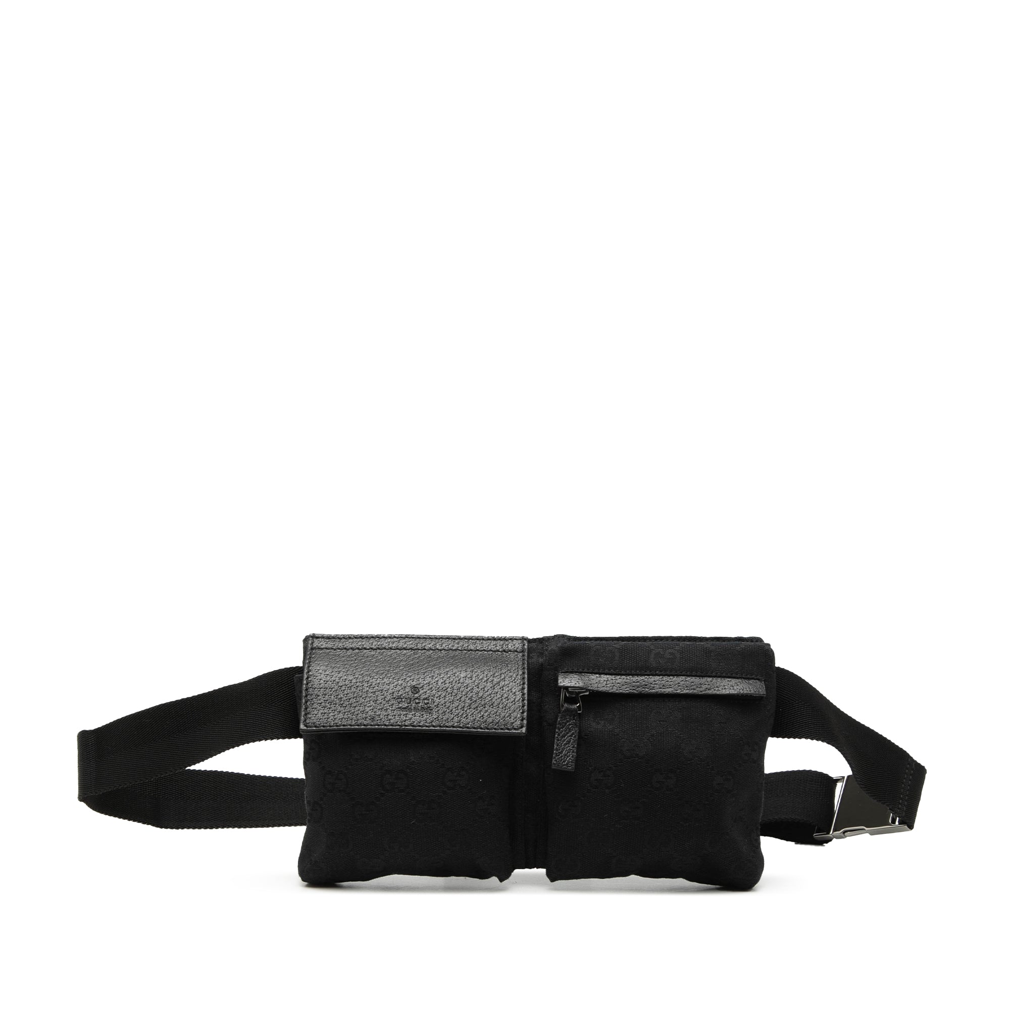 GG Canvas Double Pocket Belt Bag