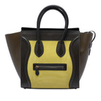 Mini Tricolor Nubuck and Smooth Calfskin Luggage Tote