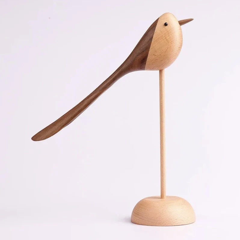 ArtZ® Nordic Wooden Bird Sculptures - Small 9.4 inch height (24 cm)