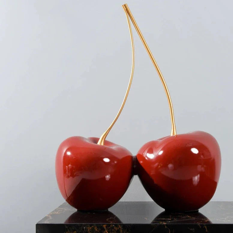 ArtZ® Nordic Cherry Sculptures - Two Red 25.6 inch by 21.3 inch by 11 inch (65x54x28cm)