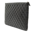 Large Quilted Lambskin Double Stitch O Case Clutch