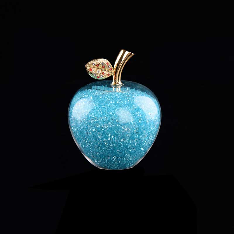 ArtZ® Handmade Crystal Apple Figurine - Blue / Large