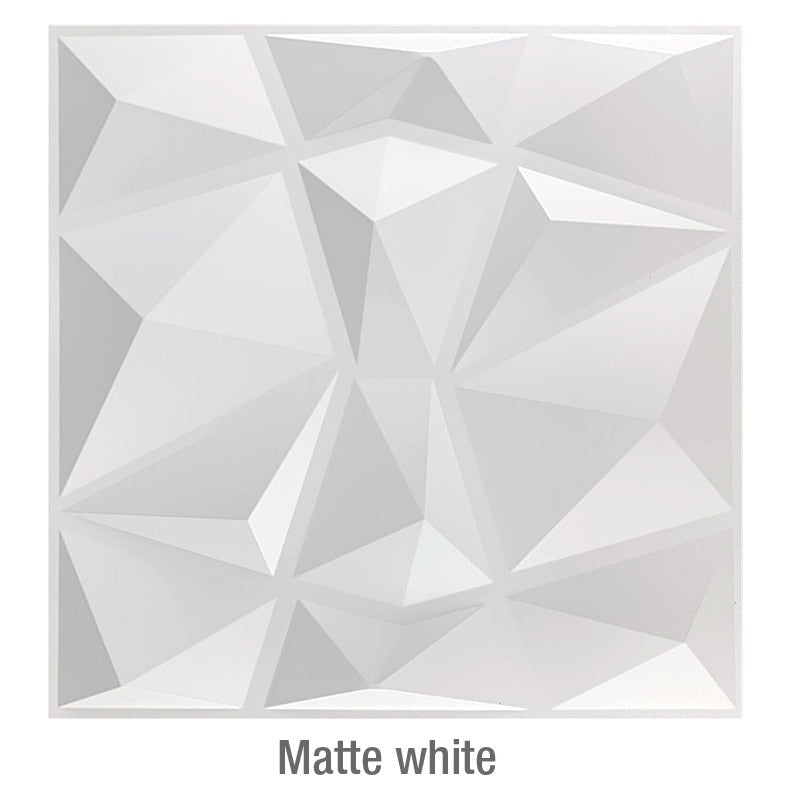 ArtZ® Diamond 3D Wall Panel - Sample Matte White 1 Small Panel (12x12 inch) Final Sale Non Refundable