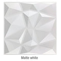ArtZ® Diamond 3D Wall Panel - Matte White Set of 12 Panels (32 sq. ft.)