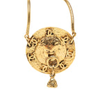 Gold Plated Lion Motif Medallion Pendant Necklace