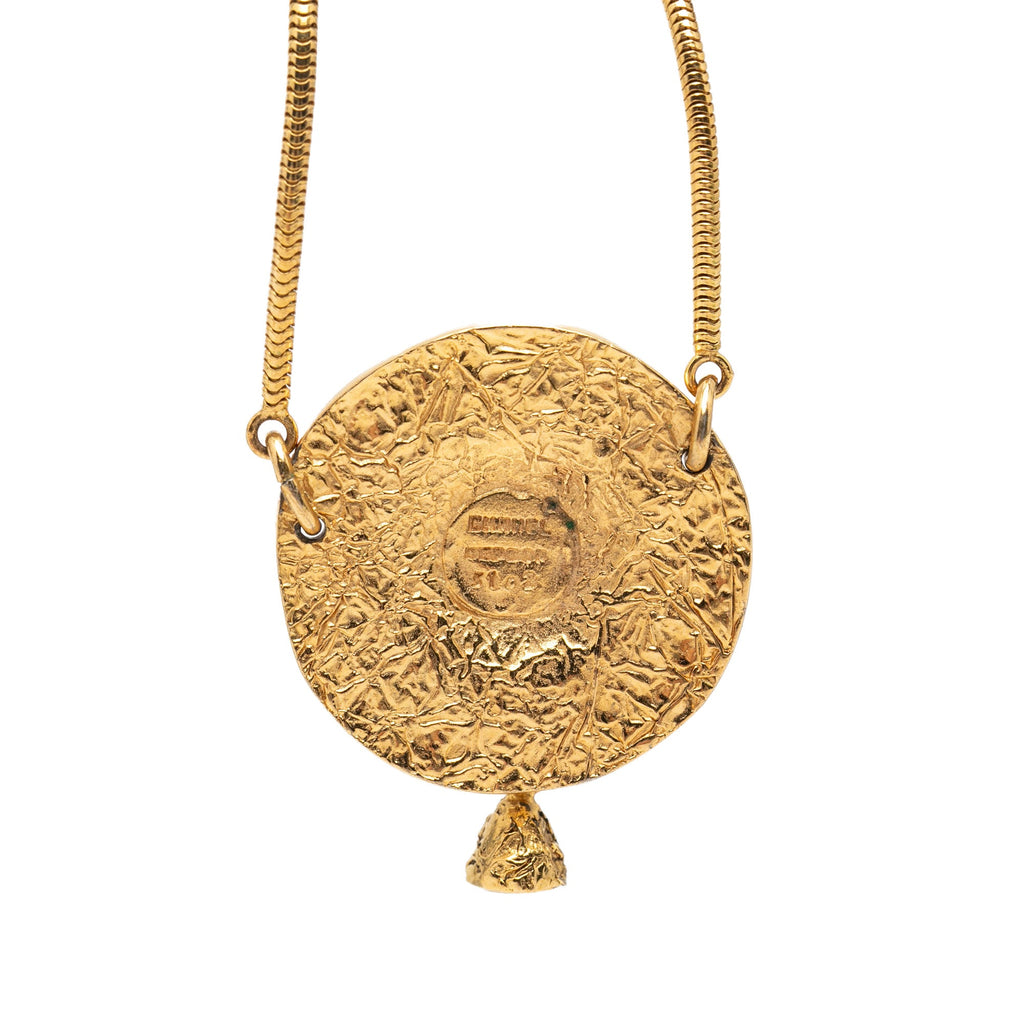 Gold Plated Lion Motif Medallion Pendant Necklace