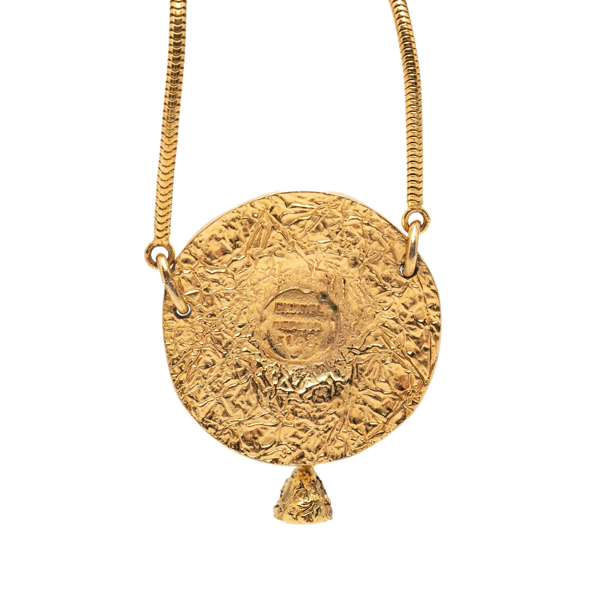 Gold Plated Lion Motif Medallion Pendant Necklace