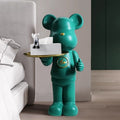 ArtZ® Bear Statue Tray Table - Green 1 Hand Holds Tray