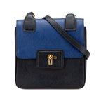 Bicolor Saffiano Cuir Flap Crossbody