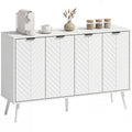 47" Modern Sideboard Buffet with 4 Doors and 2 Adjustable Shelves, Coffee Bar Station, White