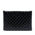Large Quilted Patent O Case Clutch