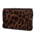 Leopard Printed Calfskin Hair Frame Clutch