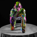 ArtZ® Gorilla Nordic Painted Statue - Nordic Painted