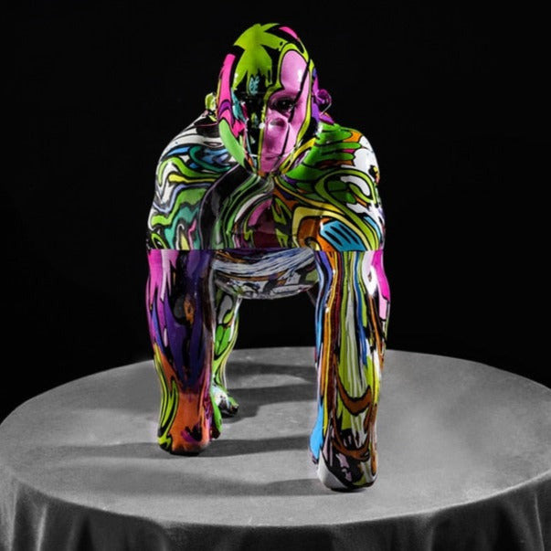 ArtZ® Gorilla Nordic Painted Statue - Nordic Painted